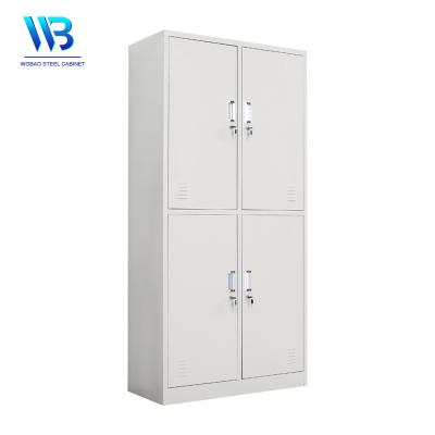 China Guangdong Modern 4 Door Wardrobe Knocked-Down Steel Storage Locker for sale