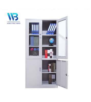 China (Size) Adjustable 2 Swing Door Stainless Steel Office Filing Storage Cabinet with 4 Shelves for sale