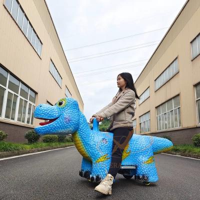 China Realistic Dinosaur Ride Remote Control Animatronic Electric Scooter for Amusement Park for sale