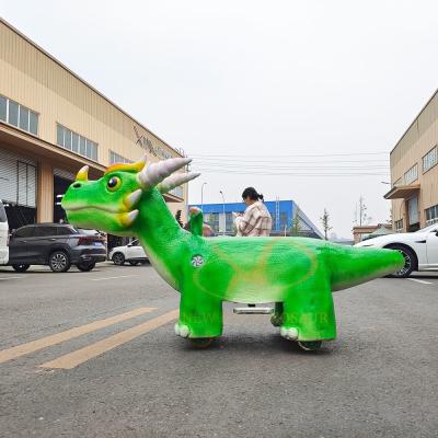 China Amusement Park Theme Park Electric Ride On Dinosaur For Kids for sale