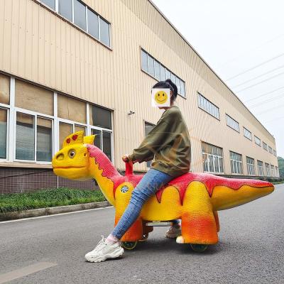 China Theme Park Amusement Park Animatronic Electric Dinosaur Ride On For Kids for sale