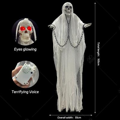 China Hanging Ghost Halloween Decorations Light Up Skeleton Decoration for sale