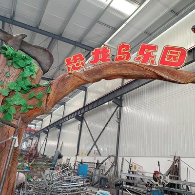 Cina Decorazione animatronica simile alla vitale Porta dei dinosauri Colore personalizzato in vendita