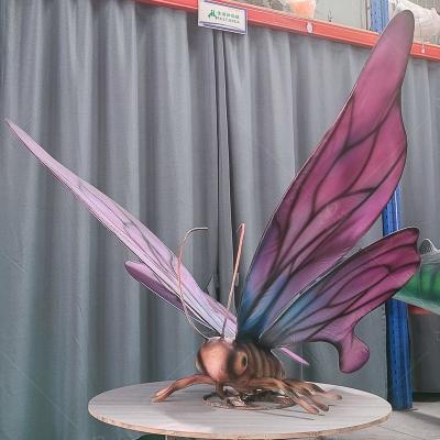 China Simulation Animated Butterfly Animatronic Insect Blue Pink Color for sale