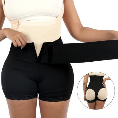 China Breathable Weight Loss Custom Fat Burning Crack! crack! Butt Lifting High Waist Slimming Trainer Tummy Control Yoga Shorts for sale