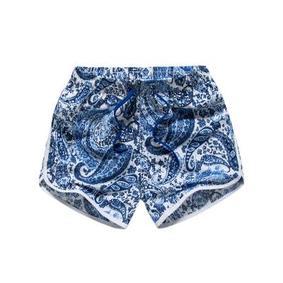 China Summer Vacation QUICK DRY Custom Loose Swimming Surfing Running Printing Design Draw String Beach Women's Shorts for sale