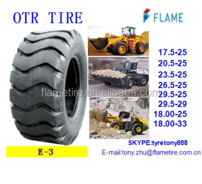 China Top class E3/L3 OTR loader tire 17.5-25 20.5-25 23.5-25 26.5-25 29.5-25 for loader bulldozer graders articlar dumper trucks. for sale