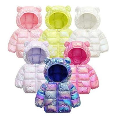 China Viable new style cute bright colorful color down cotton jacket candy color baby winter coats for sale