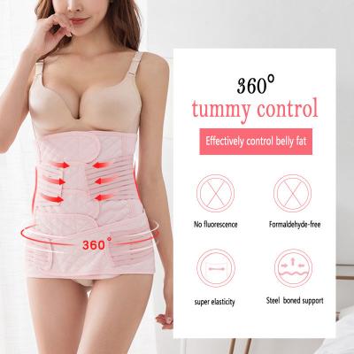 China Antibacterial 3 in 1 Tummy Control Body Shapers Pink Cotton Belly Band Body Shapers Women Shapewear Women Waist Belt Fajas Posparto High Post Surgery Board for sale