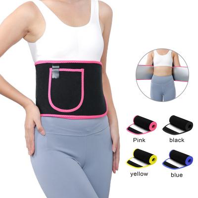 China 2022 Logo Adjustable Pink Pocket Fajas Reductoras Antibacterial Custom Corset Women's Waist Trainer Sweat Belt Neoprene Body Shaper Wear Trimmer for sale