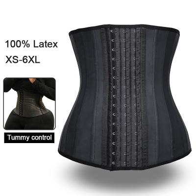 China Custom High Quality Antibacterial 25 Bone Steel Body Shaper Fajas Plus Size Corset Belt Latex Waist Trainer Women for sale