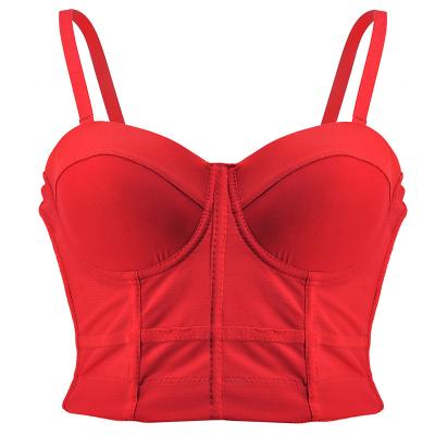 China Sexy Solid Corset Bra Summer Breathable Gothic Punk Bustier Overbust Steamer Corset Women Crop Tops Diet Tops Black Red White for sale