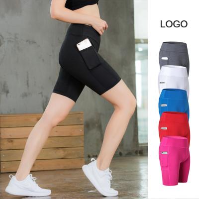 China 2022 High Waist Breathable Custom Seamless OEM Logo Print XS Good Plus Size Ladies Girl Women Shorts Yoga Pants With Pocket for sale