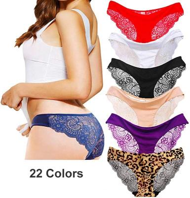 China Wholesale Antibacterial seamless panties mix women ice cream sexy leopard silk pink ladies cotton lace transparent lingerie plus size underwear for sale