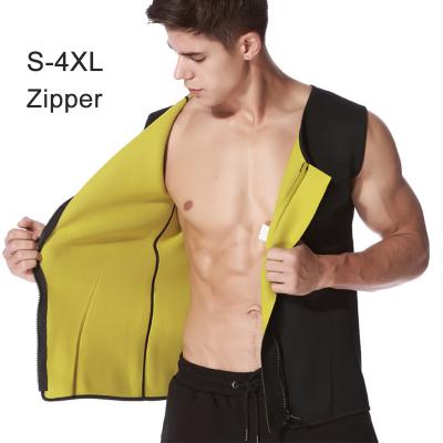 China Best Shaper Men Sauna Vest Chaleco Neopreno Fajas De Hombres Neoprene Slim Sauna Vest And Waist Trainer For Man Antibacterial Zipper Sweat for sale