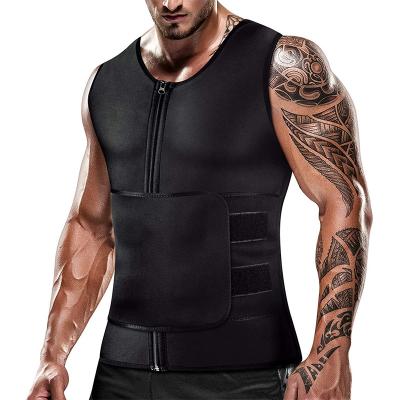 China Sustainable 4Xl Zipper Sweat Sauna Double Belt Shaper Chaleco Neopreno Faja Hombre Slim Neoprene Men Waist Trainer Vest For Weight for sale