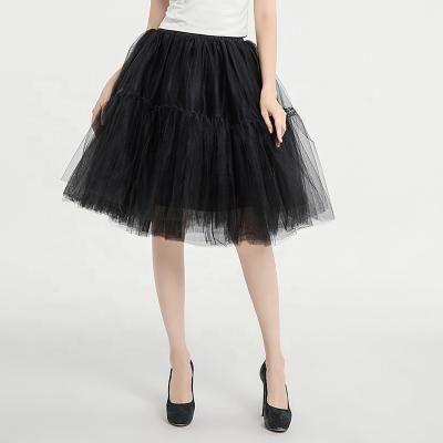 China Sale Girls Ballet Amazon Tutu Skirt Fluffy Breathable Adult Lolita Mesh Skirts Latest Design Girls Petticoat Chiffon Best for sale