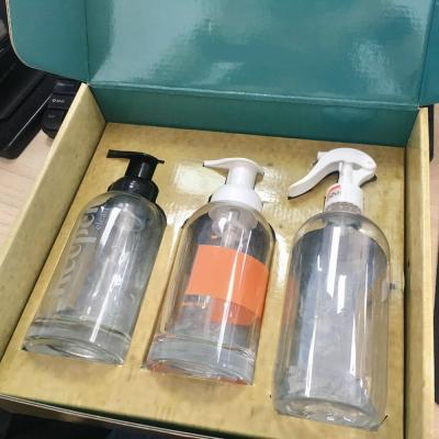 China High End Quality 375ml Personal Care For Hand Sanitizer Glass Soap Dispenser With Foaming Pump Packing Set for sale