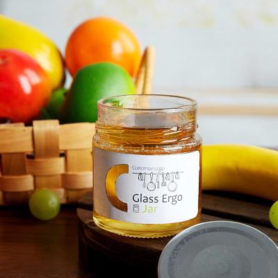 China Wholesale Freshness Keeping Round 730ml Clear Glass Honey Holder Jars With Screw Metal Lids for sale