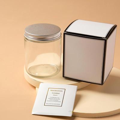 China Empty Straight Side Mouth 250ml 8oz Clear Minimalist Candle Container Eco - Friendly Wide Side Glass Jars In Stock Ready for sale