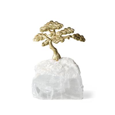 China Hot-selling copper welcoming crystal love pine ornaments office bookshelf creative ornaments for sale