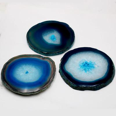 China Without Color Agate Round Agate Rough Stone Coaster Beauty Tools Table Decoration for sale