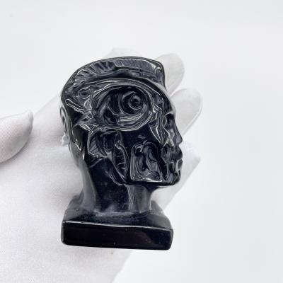 China China Wholesale High Quality Natural Hand Carved Cartoon Crystal Healing Animation Terminator Obsidian Elf Decoration Stone Gifts for sale