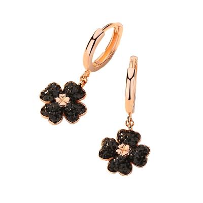 China TRENDY classic forest flower earrings simple rose gold jewelry Japanese sterling silver and Korean four leaf clover earrings for sale