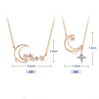 China Cute Titanium Steel Star Necklace Moon Necklace Gift For Girlfriend for sale