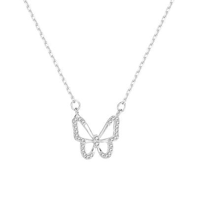 China Simple Design Diamond Hollow Butterfly Necklace Women's Fashion Clavicle Chain Cute New for sale