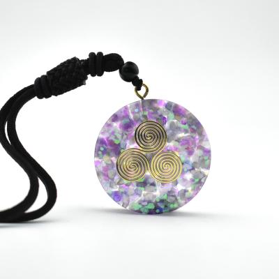 China Hot Selling Pendant People Good Luck Decoration Art Resin Crystal Seven Chakra Pendant Donghai Ogan Stone Pendant Natural Totem Transfer for sale