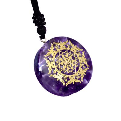 China Donghai Hot Selling Natural Ogan High Quality Crystal Seven Chakra Pendant Unisex Amethyst Pendant for sale