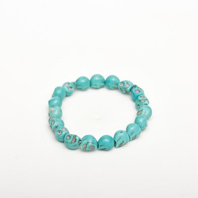 China Hot Selling Natural Turquoise High Quality Pure Polished Crystal Unisex Polished Bracelet High Grade Natural Blue Bracelet for sale