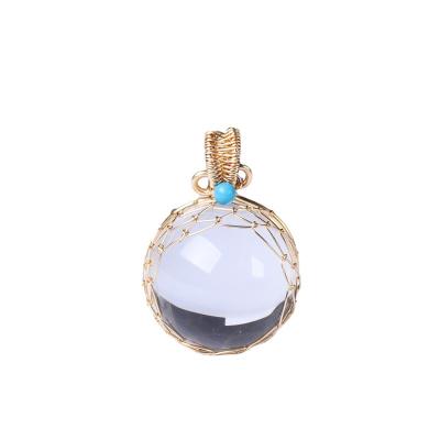 China Hot Selling White Crystal Ball Pendant Necklace Women Fashion Jewelry Girls Pendant for sale