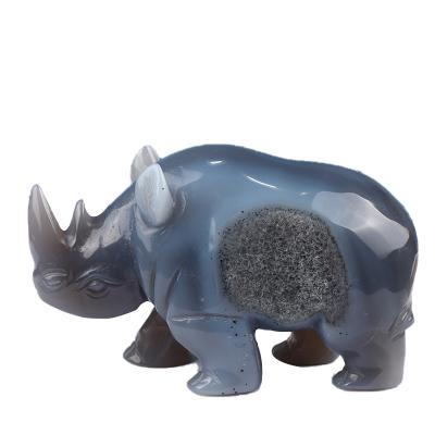 China China wholesale pure natural rhinoceros crystal energy agate cave crystal crafts for sale