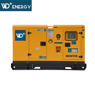 China WD+ Power WD28YDS Soundproof Diesel Generator 28kVA 400v 50Hz 3phase YANGDONG Y490D Technical Datasheet 8 Working Hours for sale