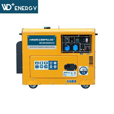 China WD+ 12.5L Power WD6000DS Single Phase Silent Diesel Generator 5kVA 230v 50Hz WD188F Datasheet for sale