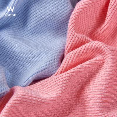 China Anti Pill Wholesale 95% Viscous Rayon Rib Fabric T-Shirt Textile Fabrics With 5% Spandex for sale