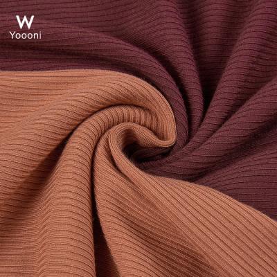 China 300gsm Rayon Acrylic Spandex Blend Kint Rib Fabric For Autumn Winter Clothing Women Man Shrink-Resistant for sale