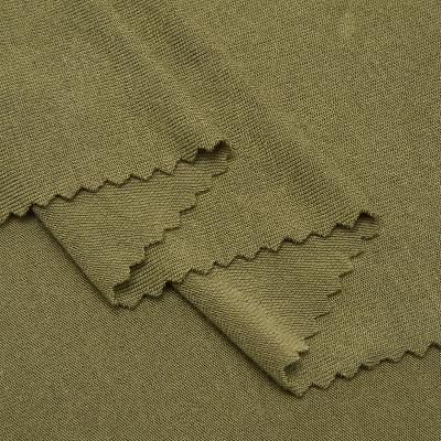 China Anti-pill Anti-Static Viscose Acrylic Blended Yarn Knit Rib Fabric 8.8% Spandex Stretch Textile For Leisure Basic Style for sale