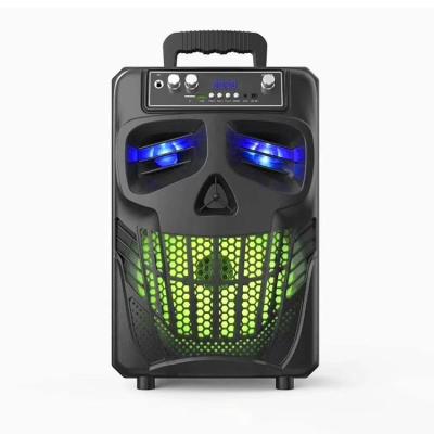 China Wireless Charger For Mobile Phone 2021 8 Inch Skull BT Speaker Halloween Explosion Portable Outdoor Product HT-S08 Come With LED Lights for sale