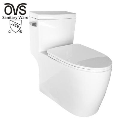 China Concealed Tank OVS Cupc North America Chinese WC Sanitary Ware bathroom UPC ceramic one piece toilet for sale