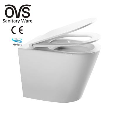 China Dual-Flush OVS CE Europe Cheapest Toilet Rimless Flushing Floor Mount Toilet Back To Wall Floor Standing Toilets for sale