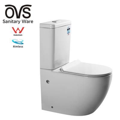 China Concealed Tank OVS Watermark Australia Luxury Bathroom Ceramic Water Closet Close Coupled Two Pieces Bathroom Ceramic Toilet for sale