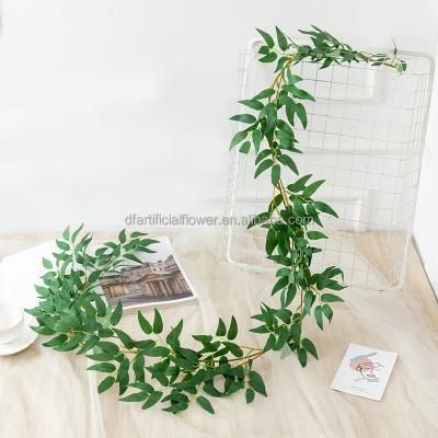 China Real touch nature D80 silk garlands wall willow garland wedding flower leaf plant vine decoration artificial greenyivy artificial eucalyptus for sale