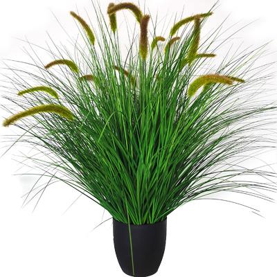 China Hot Seller Potted Decorative Nordic Minimalist Artificial Pampas Grass Lagurus Dog Tail Artificial Grass Bonsai Plants Large Bonsai Plants for sale