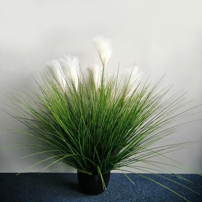 China Decoration 7 Heads Bonsai Plant Large Grass Dog Tail Grass Reed Flower Hotel White Pink Artificial Fake Tubular Diffuser Bottle Decorative for sale