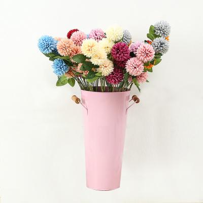 China A71 Touch Mother's Day Gifts 2021 Natural Ball Dandelion Three Heads Artificial Chrysanthemum Ball Flowers Wedding Home Decoration for sale