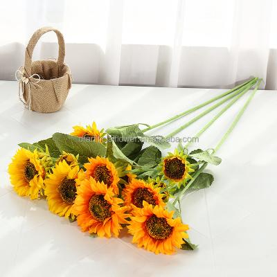 China K01 Natural Touch Preserved Flowers Sun Flower Decor Real Silk Touch Latex Artificial Sunflower for Home Wedding Party Hotel Decotation for sale