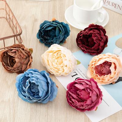 China B221 Decoration Peony Flowers Wholesale Price Large Artificial Silk Peony Heads For Wedding Decoration for sale